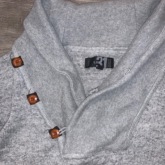 Simons | Grey Knit 1/4 Button Long Sleeve Sweater - Picture 2 of 3